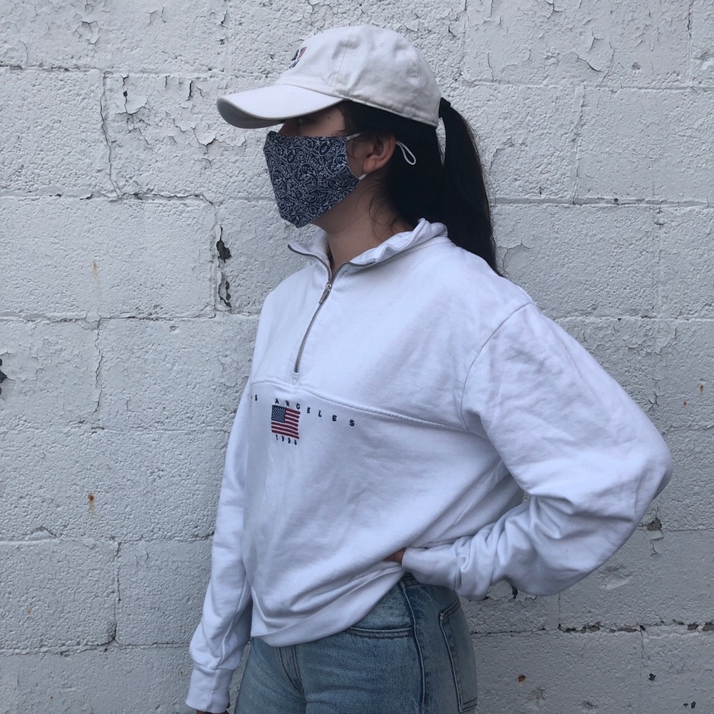 Brandy Melville White Quarter-Zip Sweatshirt - Picture 7 of 11